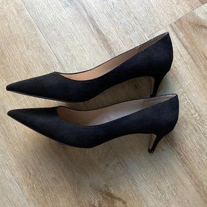 Mango Black Suede Kitten Heel 10 NIB